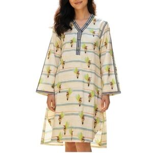 NWT! Kaaj by Gul Ahmed RTW Printed Hummingbird Print Kurti Dress. Size Medium.